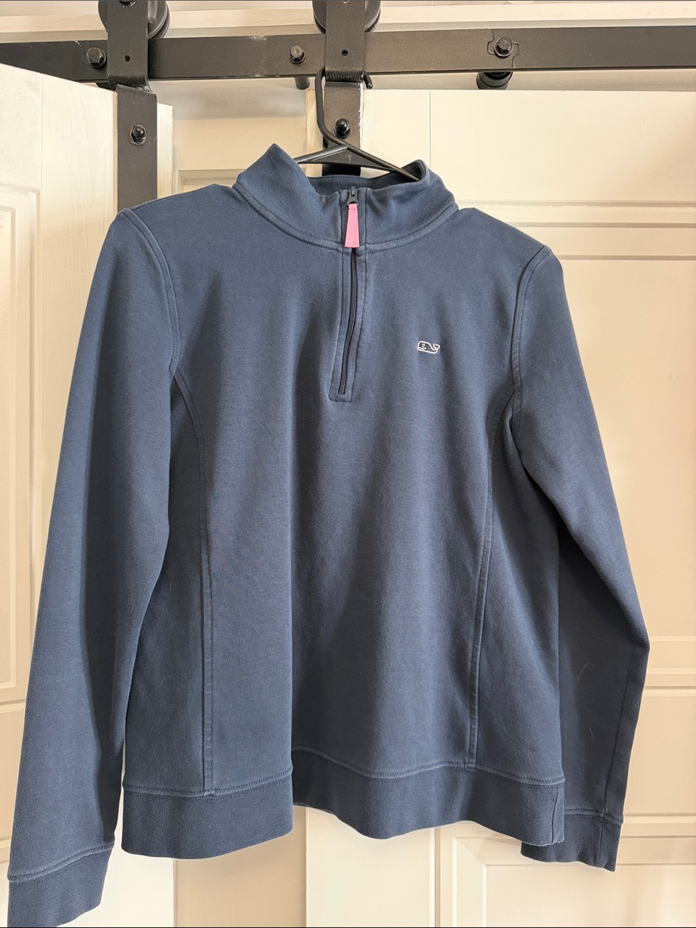 Vineyard Vines Navy Quarter-Zip with White Logo